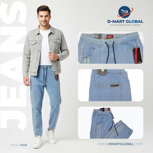 Men’s Baggy Jeans Hip Hop Loose Fit Elastic Waist Distressed Jeans Denim Skate Pants